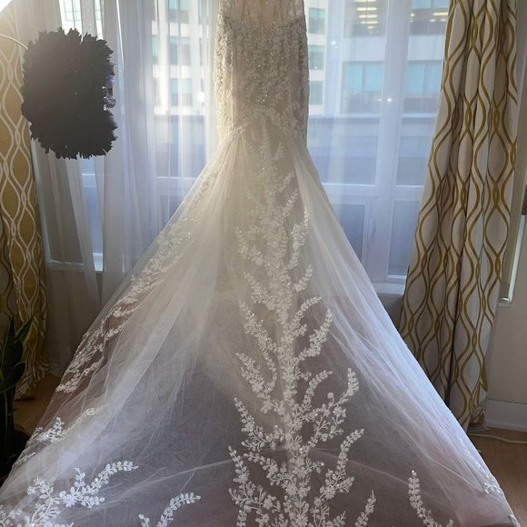 NWOT Lace Mermaid Style Bridal Gown Bridal Size 12 - Picture 7 of 9
